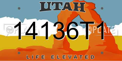 14136T1 Utah License Plate