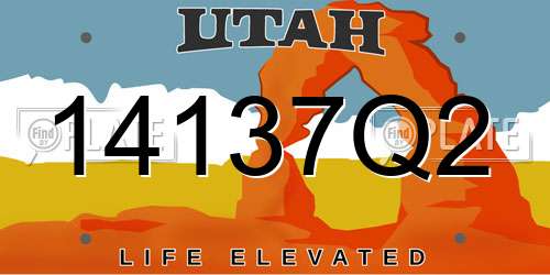 14137Q2 Utah License Plate
