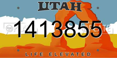 1413855 Utah License Plate