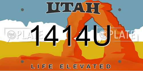 1414U Utah License Plate