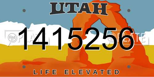 1415256 Utah License Plate