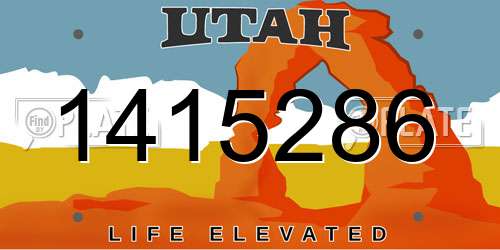 1415286 Utah License Plate