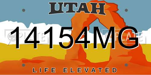 14154MG Utah License Plate