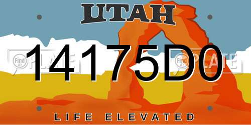 14175D0 Utah License Plate