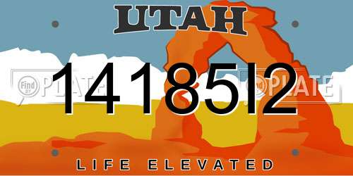 14185I2 Utah License Plate