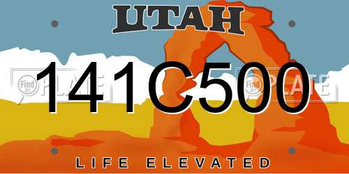 141C500 Utah License Plate
