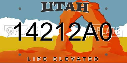 14212A0 Utah License Plate