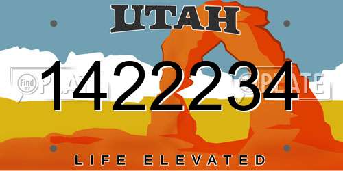 1422234 Utah License Plate