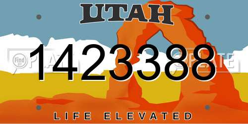 1423388 Utah License Plate