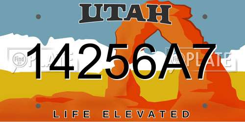 14256A7 Utah License Plate
