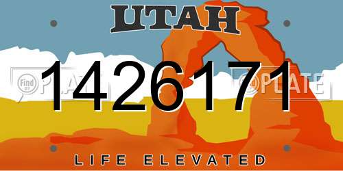 1426171 Utah License Plate