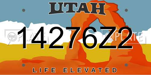 14276Z2 Utah License Plate