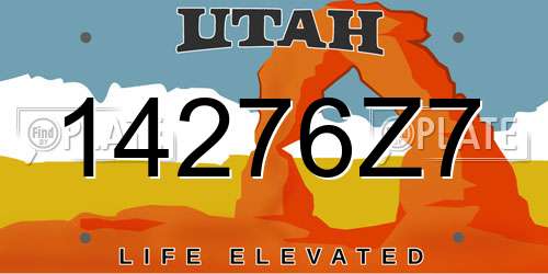14276Z7 Utah License Plate