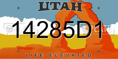 14285D1 Utah License Plate
