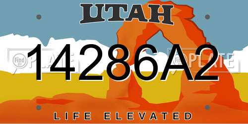 14286A2 Utah License Plate