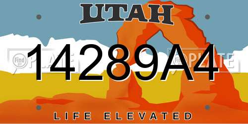 14289A4 Utah License Plate