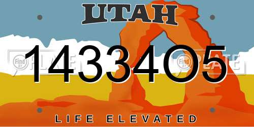 14334O5 Utah License Plate