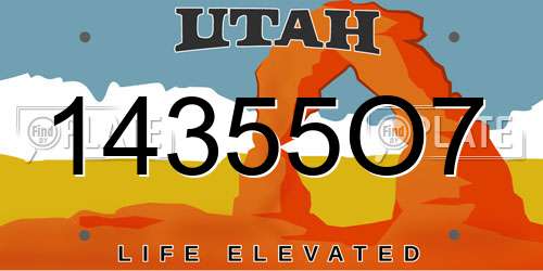 14355O7 Utah License Plate