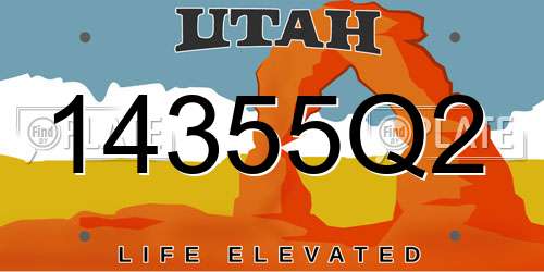 14355Q2 Utah License Plate