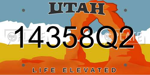 14358Q2 Utah License Plate