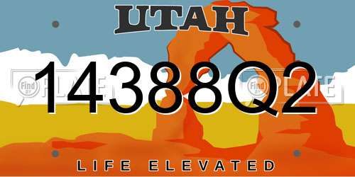 14388Q2 Utah License Plate