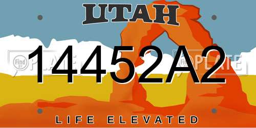 14452A2 Utah License Plate