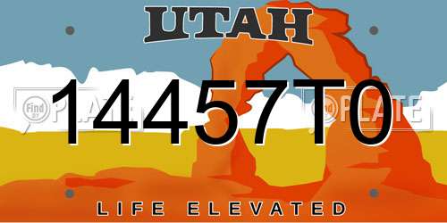 14457T0 Utah License Plate