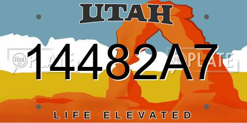 14482A7 Utah License Plate