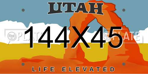 144X45 Utah License Plate