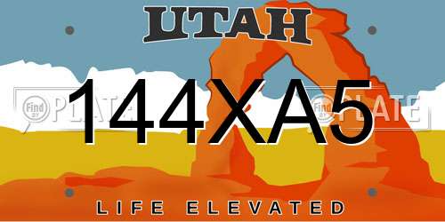 144XA5 Utah License Plate