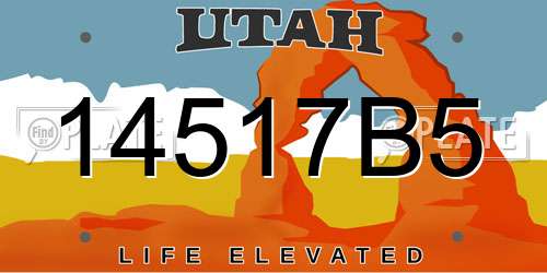 14517B5 Utah License Plate