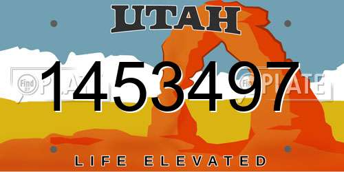 1453497 Utah License Plate