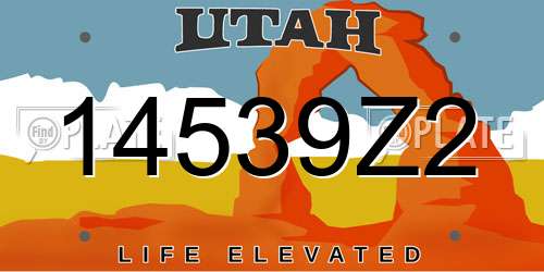 14539Z2 Utah License Plate