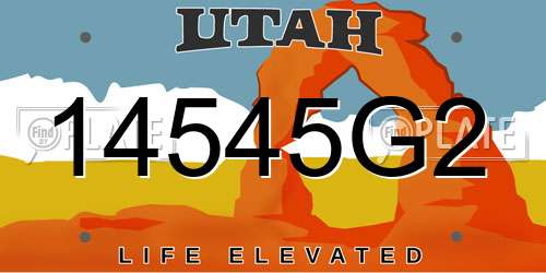 14545G2 Utah License Plate