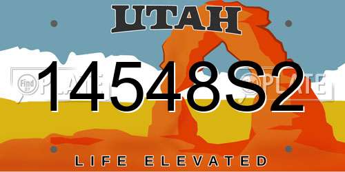 14548S2 Utah License Plate