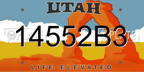 14552B3 Utah License Plate