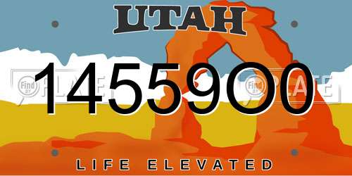 14559O0 Utah License Plate