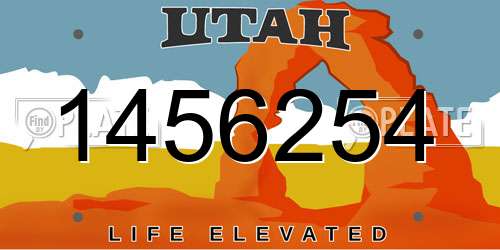 1456254 Utah License Plate