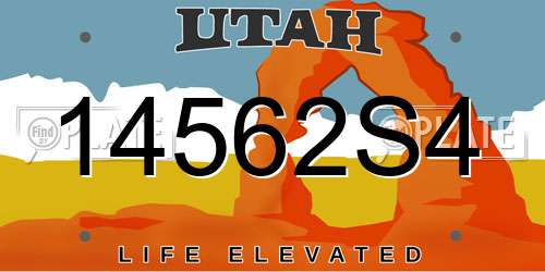 14562S4 Utah License Plate