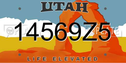 14569Z5 Utah License Plate