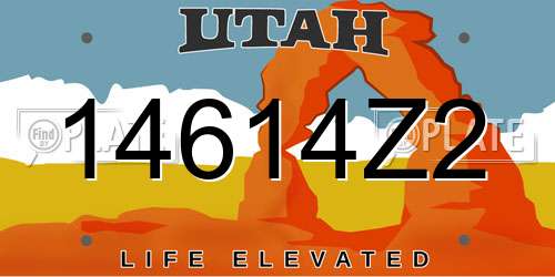 14614Z2 Utah License Plate