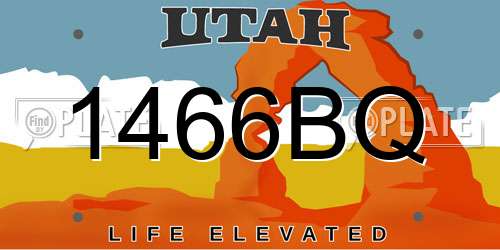 1466BQ Utah License Plate