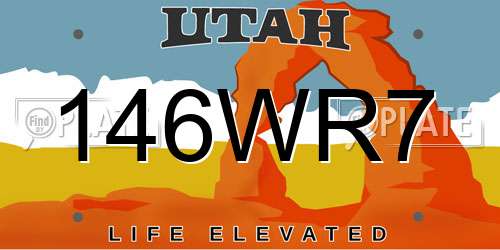 146WR7 Utah License Plate