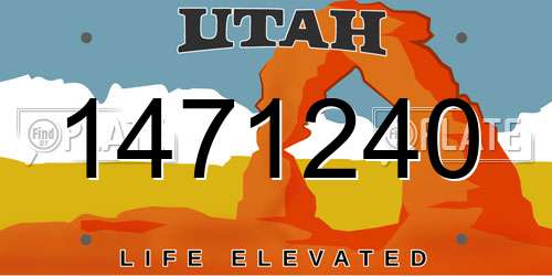 1471240 Utah License Plate