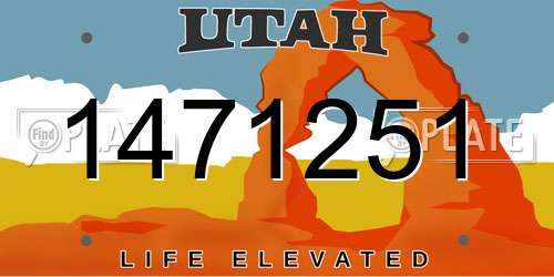 1471251 Utah License Plate