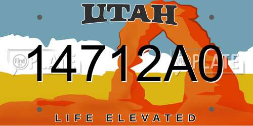 14712A0 Utah License Plate