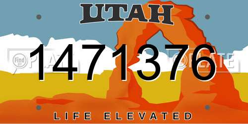 1471376 Utah License Plate
