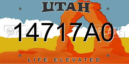 14717A0 Utah License Plate