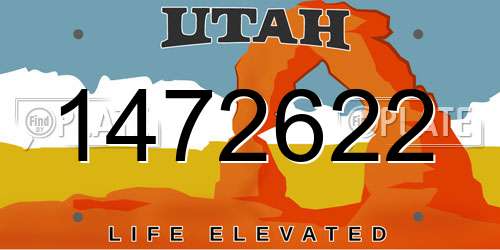 1472622 Utah License Plate