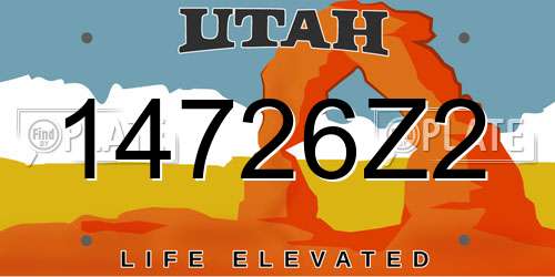 14726Z2 Utah License Plate